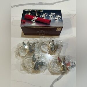 Vintage Regal Silver Christmas Angel Napkin Holder Set NIB